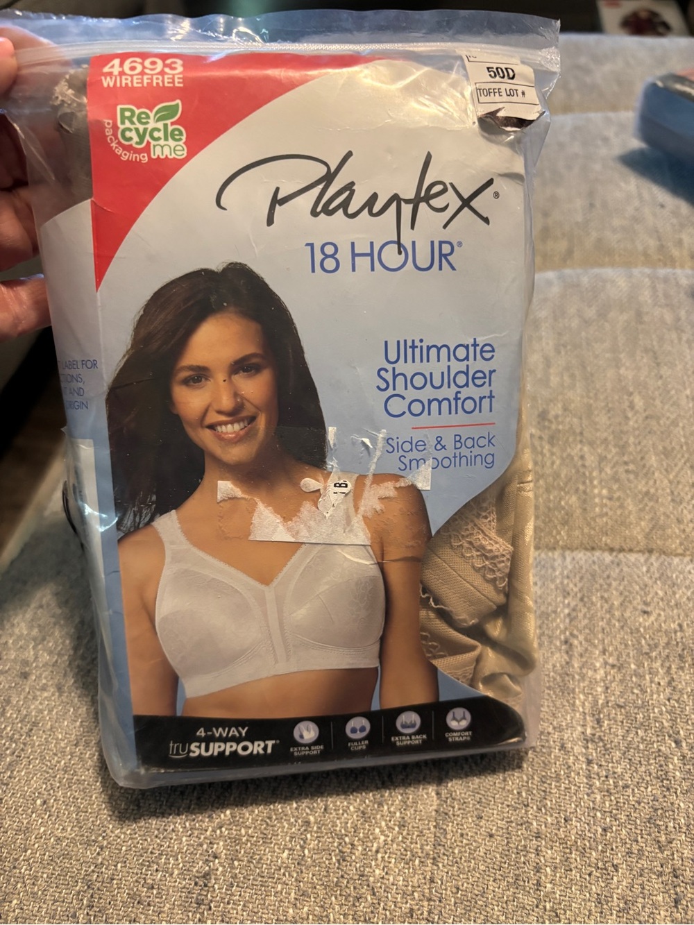 Playtex 18 Hour Bra Sz 50D Toffee